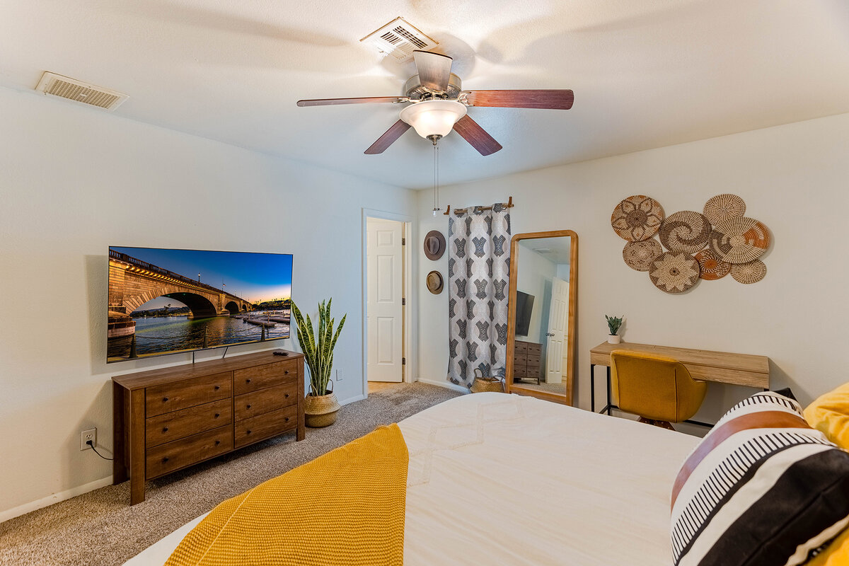 Master bedroom with king bed